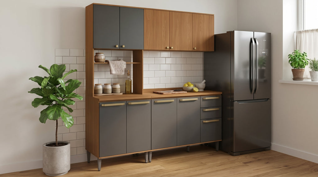  imagem do Cocina Kit Horno 190cm Kappesberg Marrón Negro Marrón