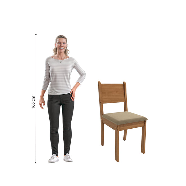 Juego Comedor Kappesberg 1.2m con 4 Sillas Cora Canela/Beige
