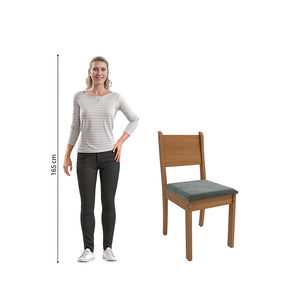 Juego Comedor Kappesberg 1.6m con 6 Sillas Cora Canela/Gris