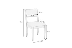 Comedor 120cm 4 Sillas Madera Maciza Kappesberg Roble/Fendi