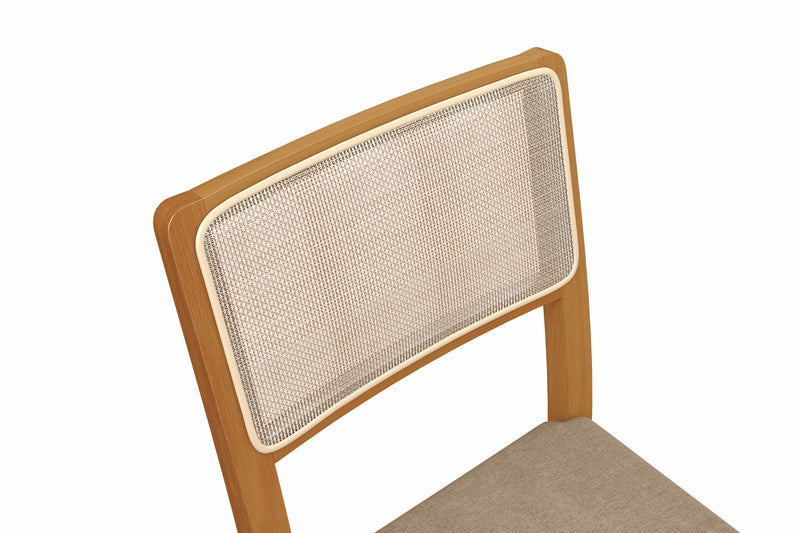 Comedor 120cm 4 Sillas Madera Maciza Kappesberg Roble/Fendi