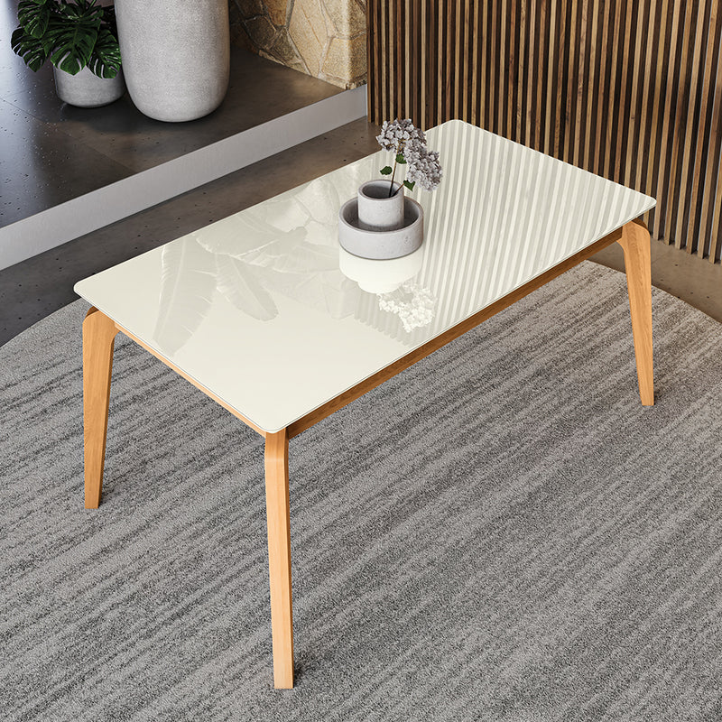 Mesa Comedor 160cm Madera Maciza Kappesberg Roble/Off White