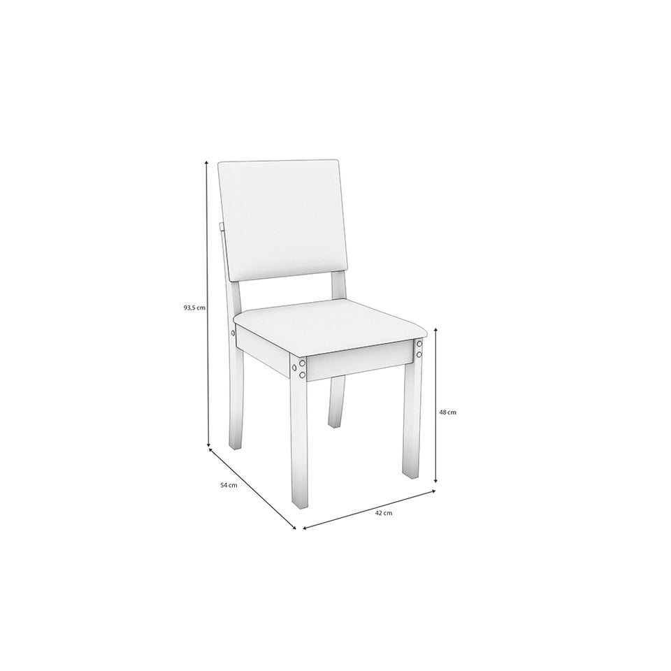 Juego Comedor Kappesberg 1.6m con 4 Sillas Luna Canela/Beige