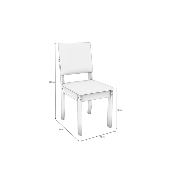 Juego Comedor Kappesberg 1.2m con 4 Sillas Luna Canela/Beige