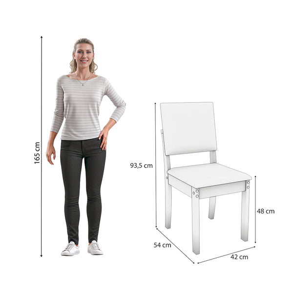 Juego Comedor Kappesberg 1.6m con 4 Sillas Luna Canela/Beige