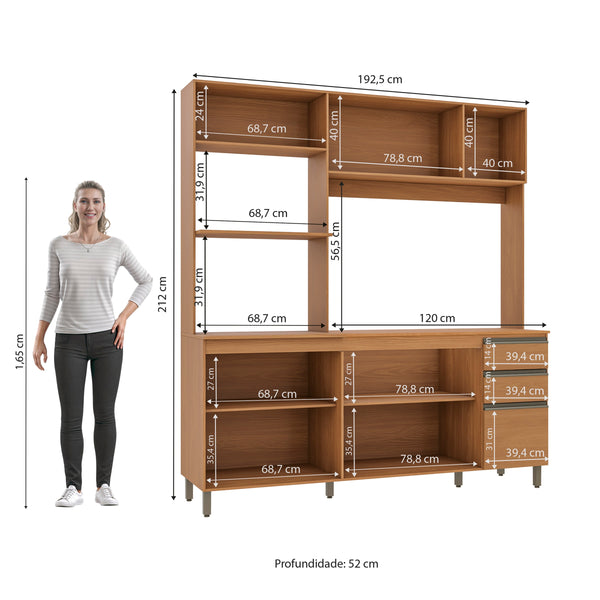 Cocina Integral Kappesberg Luna 192.5cm Canela