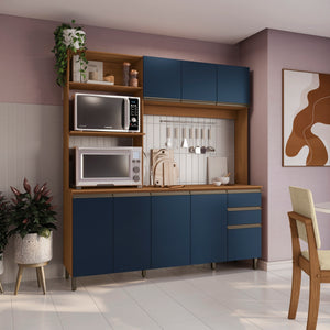 Cocina Integral Kappesberg Luna 192.5cm Canela/Azul