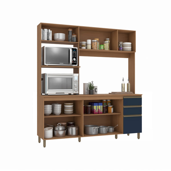 Cocina Integral Kappesberg Luna 192.5cm Canela/Azul