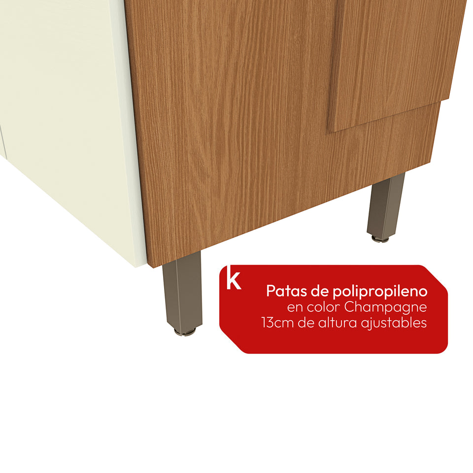 Cocina Integral Kappesberg Luna 192.5cm Canela/Blanco