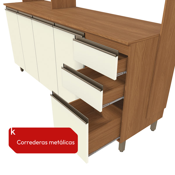 Cocina Integral Kappesberg Luna 192.5cm Canela/Blanco