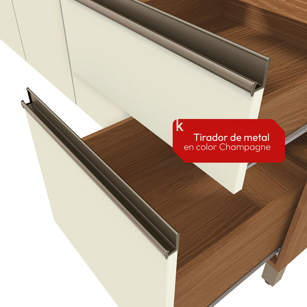 Cocina Integral Kappesberg 192.5cm Canela/Blanco Sin Tarja
