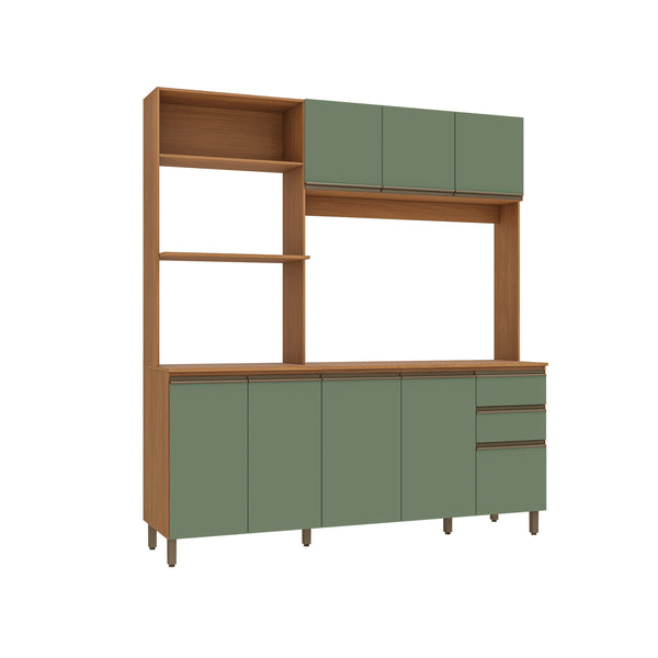 Cocina Integral Kappesberg Luna 192.5cm Canela/Verde