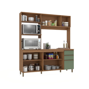 Cocina Integral Kappesberg Luna 192.5cm Canela/Verde