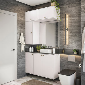 Vanitory Baño Kappesberg 120cm MDF Con Aéreos Blanco