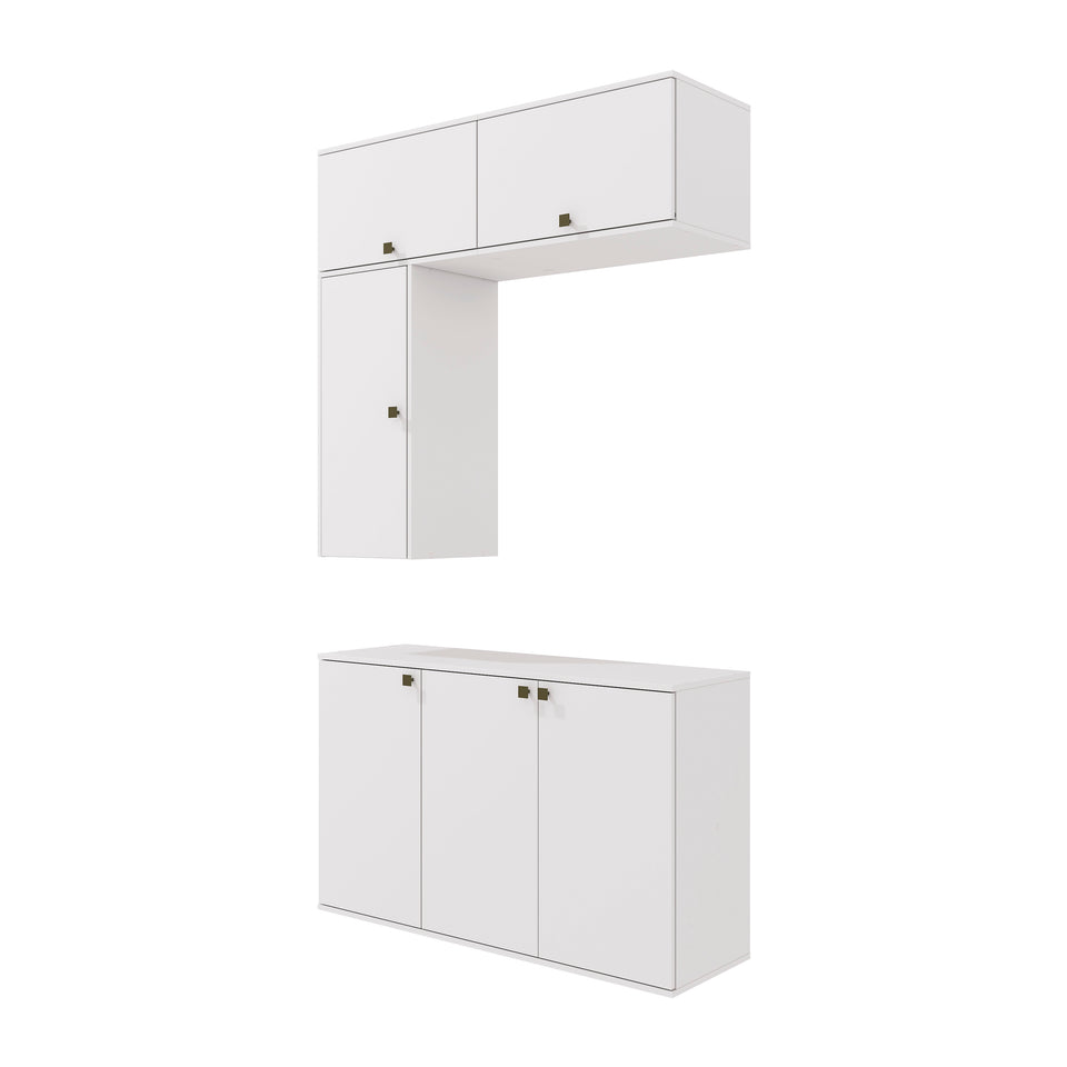 Vanitory Baño Kappesberg 120cm MDF Con Aéreos Blanco
