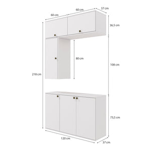 Vanitory Baño Kappesberg 120cm MDF Con Aéreos Blanco