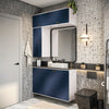 Vanitory Baño Kappesberg 120cm MDF Con Aéreos Blanco y Azul