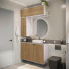 Vanitory Baño Kappesberg 120cm MDF Blanco y Marrón