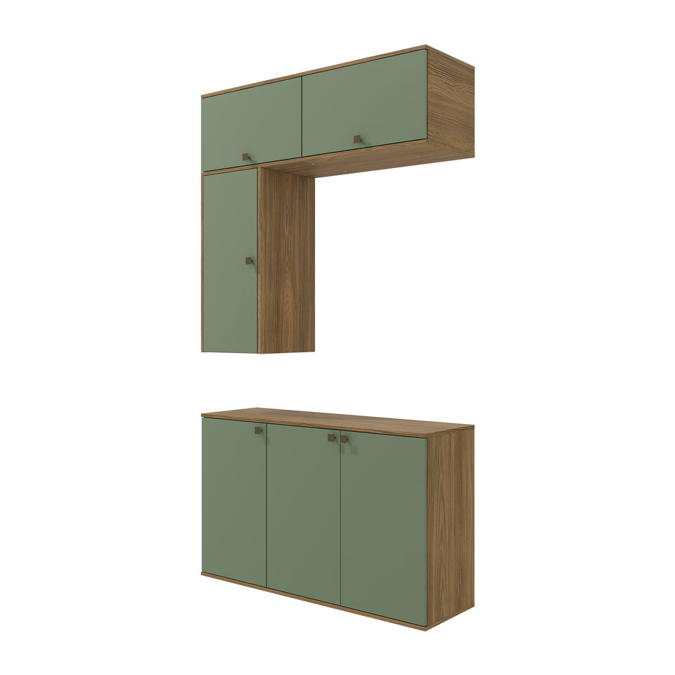Vanitory Baño Kappesberg 120cm MDF Marrón y Verde