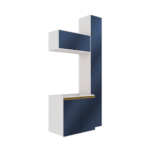 Vanitory Baño Kappesberg 116cm MDF Con Aéreos Blanco y Azul