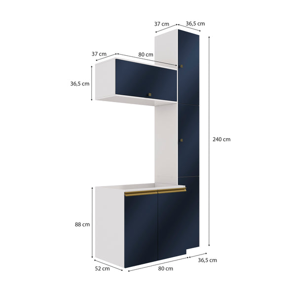 Vanitory Baño Kappesberg 116cm MDF Con Aéreos Blanco y Azul