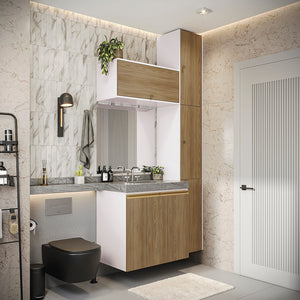 Vanitory Baño Kappesberg 116cm MDF Blanco y Marrón