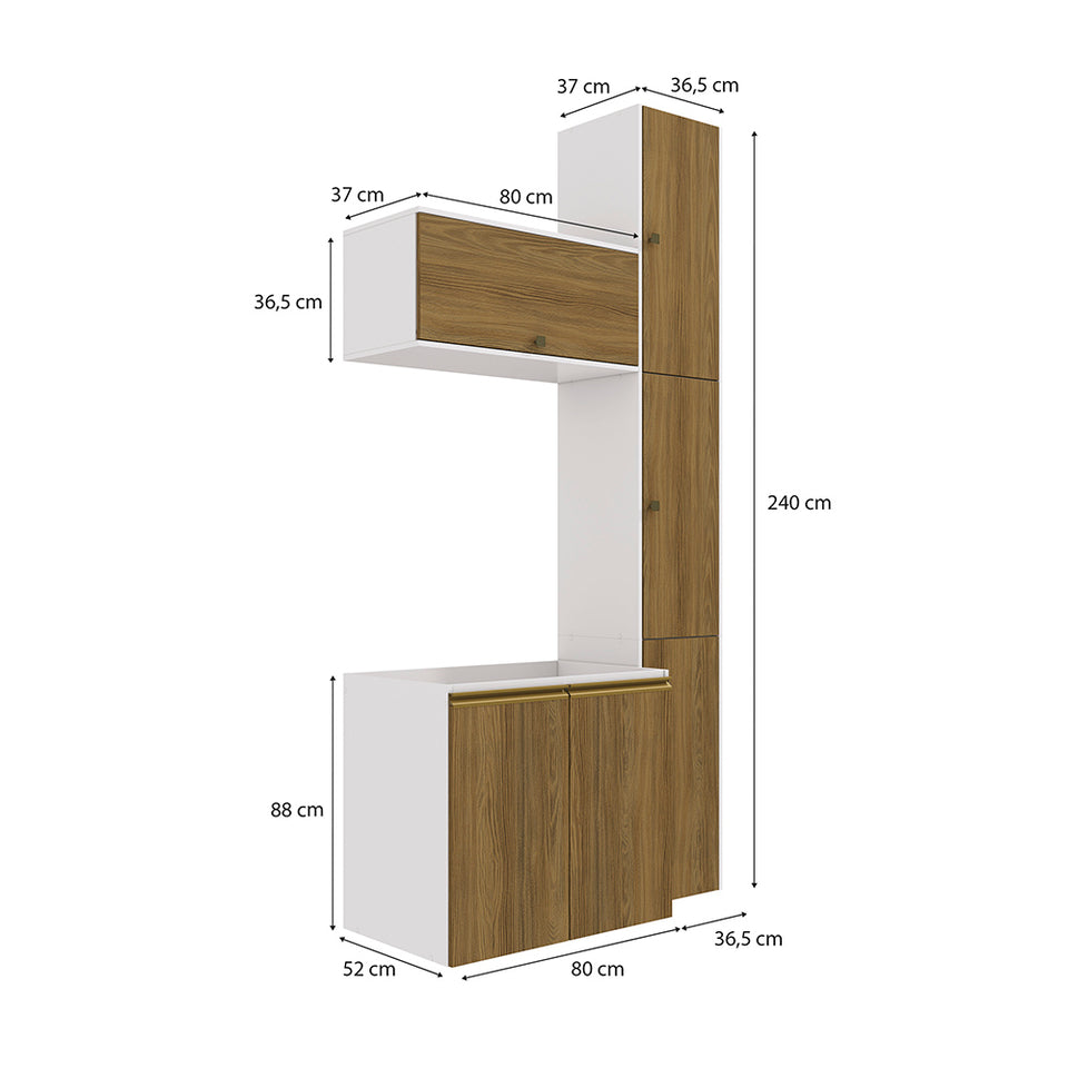 Vanitory Baño Kappesberg 116cm MDF Blanco y Marrón
