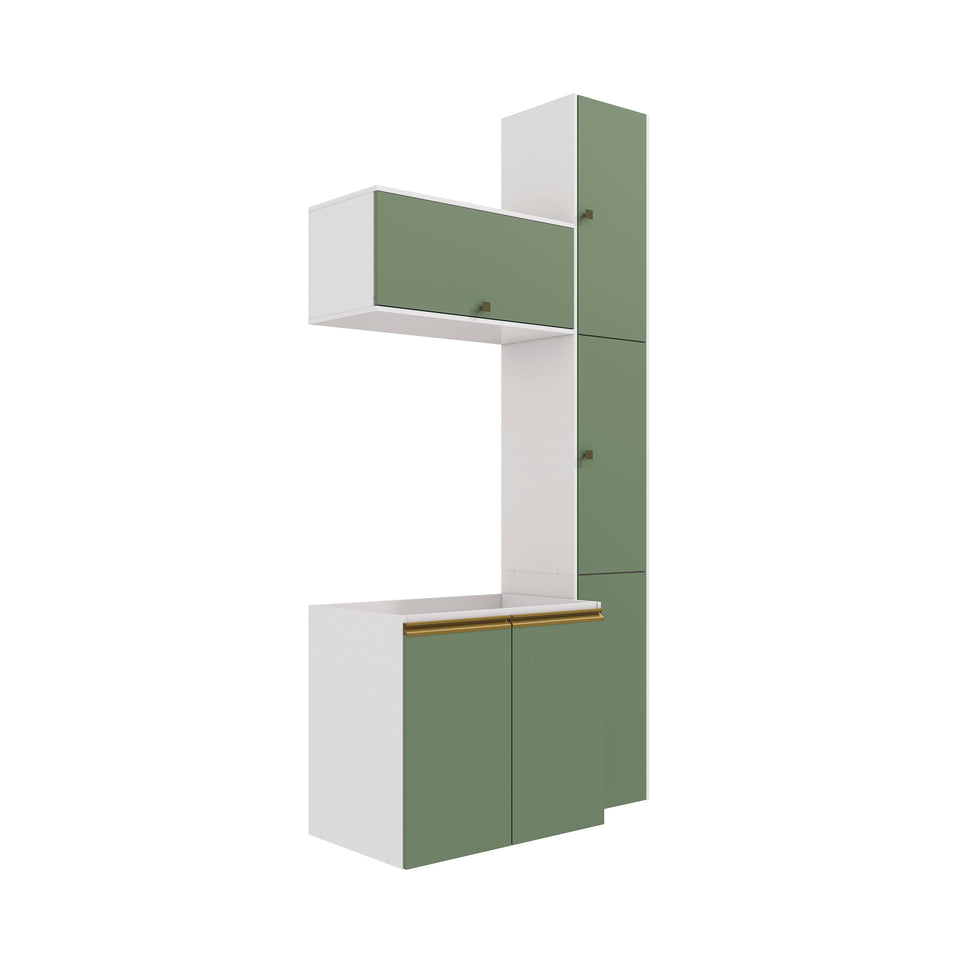 Vanitory Baño Kappesberg 116cm MDF Blanco y Verde