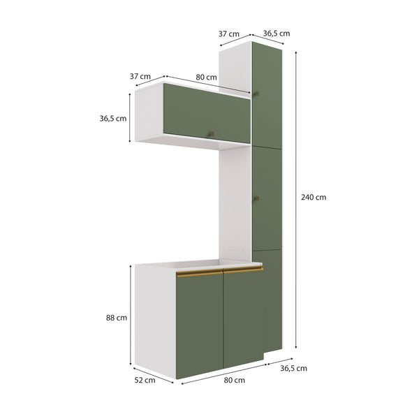 Vanitory Baño Kappesberg 116cm MDF Blanco y Verde