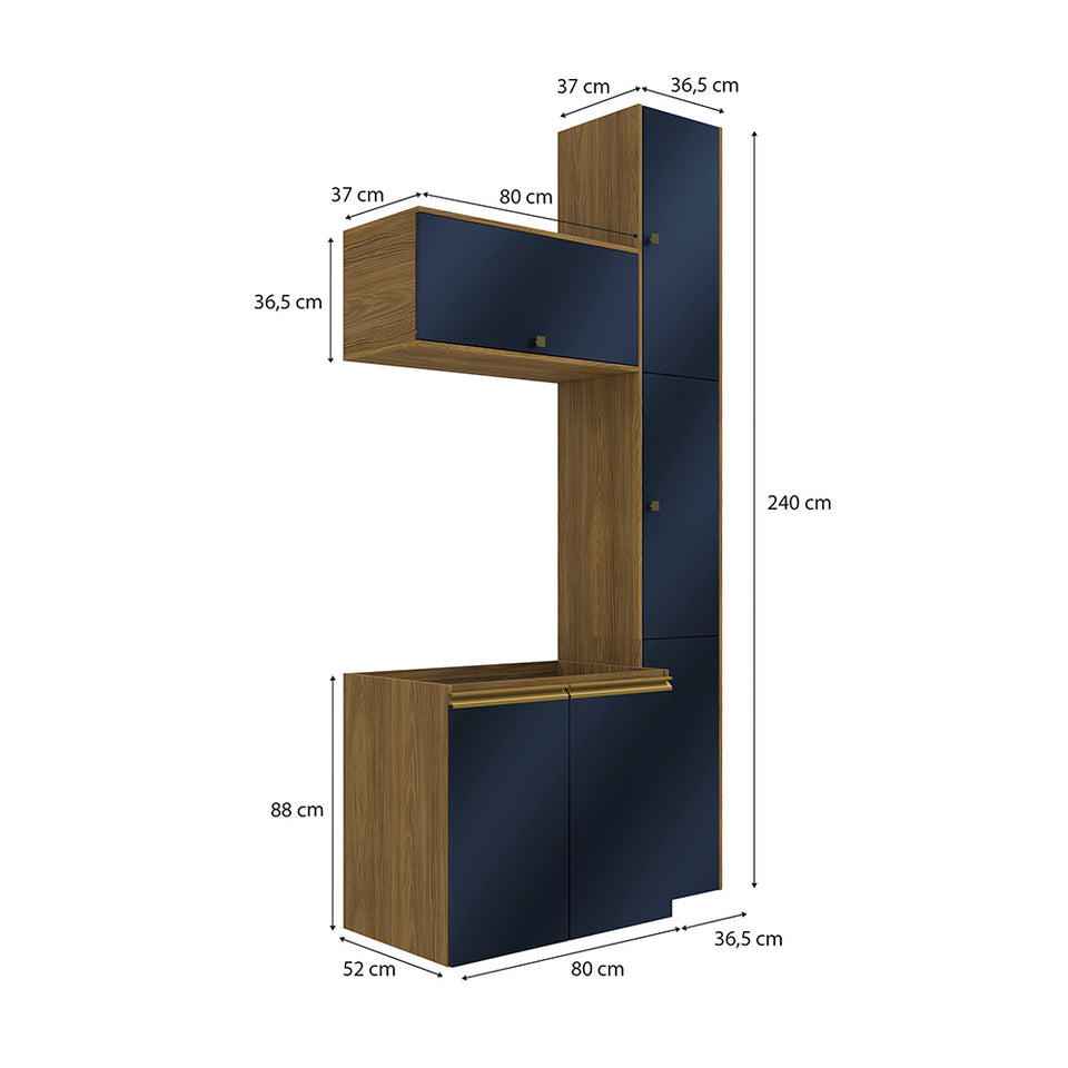 Vanitory Baño Kappesberg 116cm MDF Marrón y Azul
