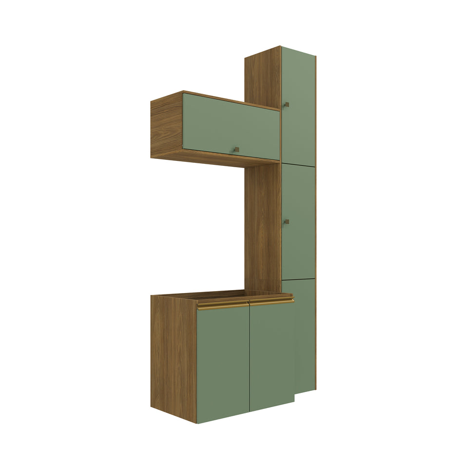 Vanitory Baño Kappesberg 116cm MDF Marrón y Verde