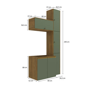 Vanitory Baño Kappesberg 116cm MDF Marrón y Verde