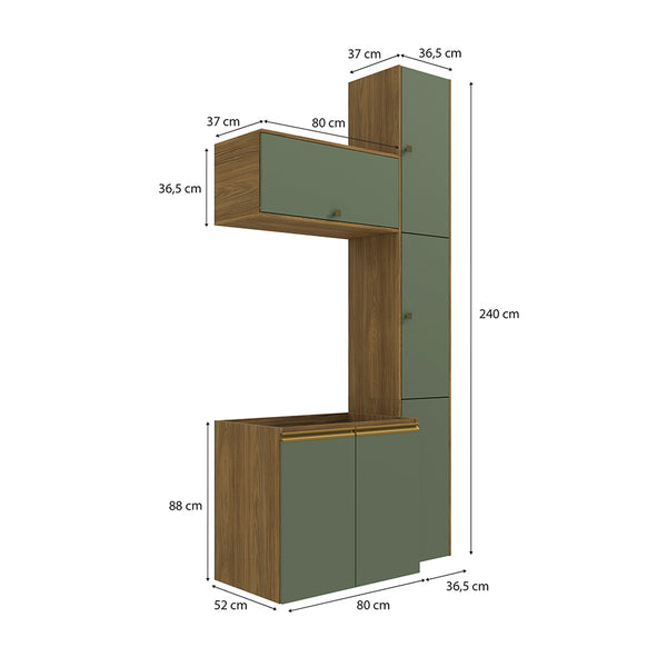 Vanitory Baño Kappesberg 116cm MDF Marrón y Verde