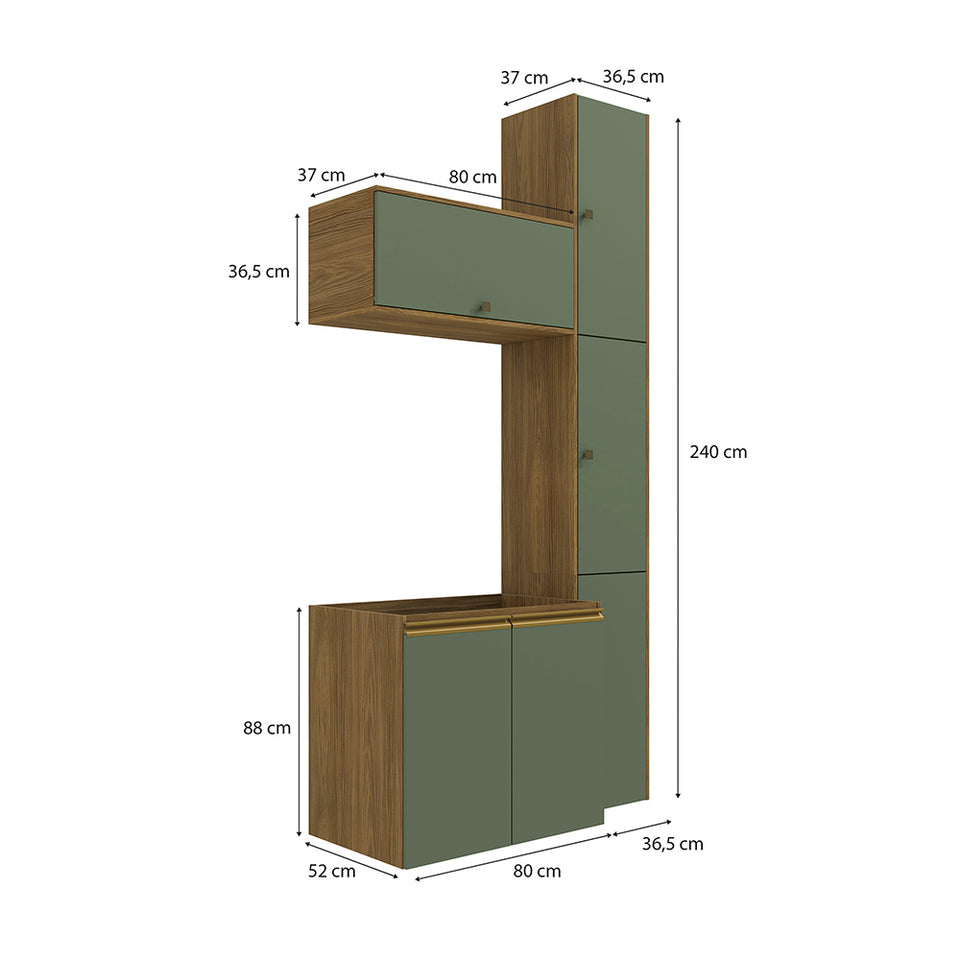 Vanitory Baño Kappesberg 116cm MDF Marrón y Verde
