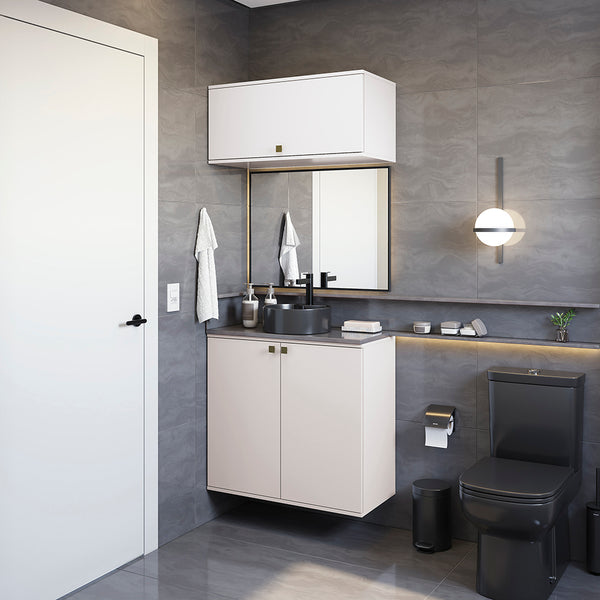 Vanitory Baño Kappesberg 80cm MDF Con Aéreos Blanco