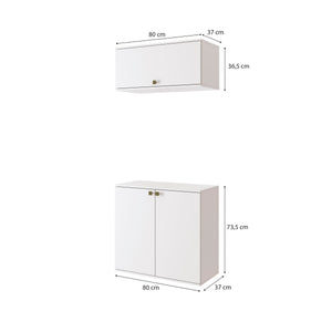Vanitory Baño Kappesberg 80cm MDF Con Aéreos Blanco