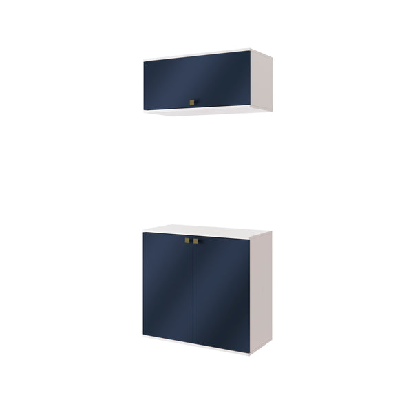 Vanitory Baño Kappesberg 80cm MDF Blanco y Azul