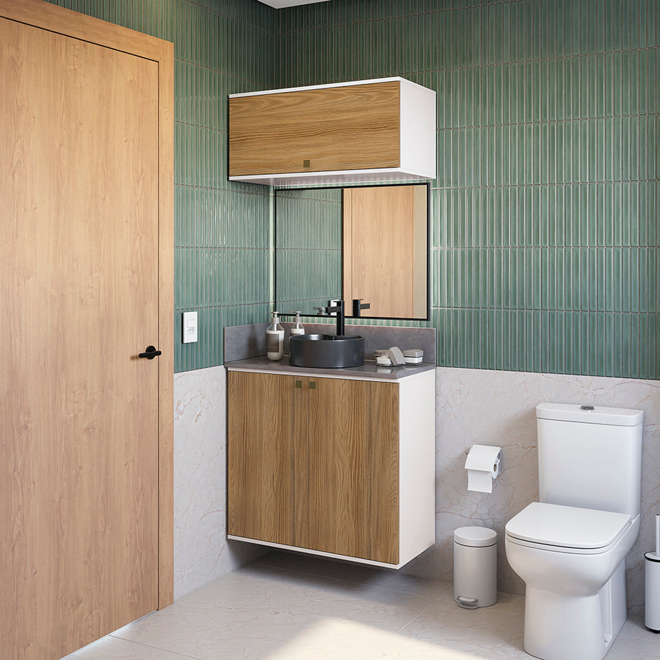 Vanitory Baño Kappesberg 80cm MDF Blanco y Marrón