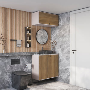 Vanitory Baño Kappesberg 80cm MDF Blanco y Marrón