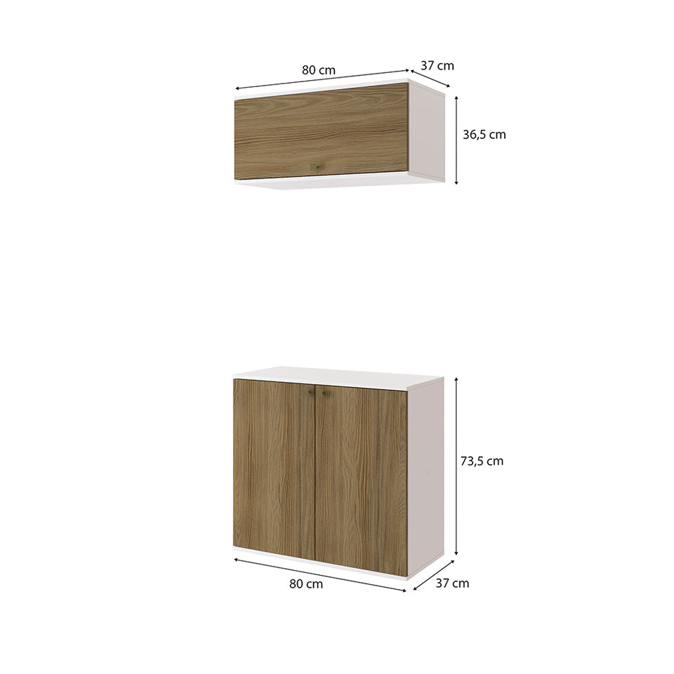Vanitory Baño Kappesberg 80cm MDF Blanco y Marrón