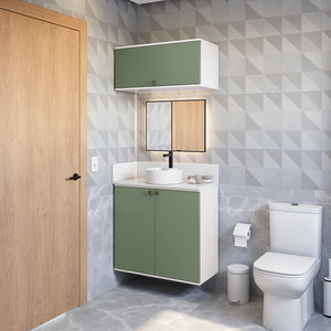 Vanitory Baño Kappesberg 80cm MDF Blanco y Verde