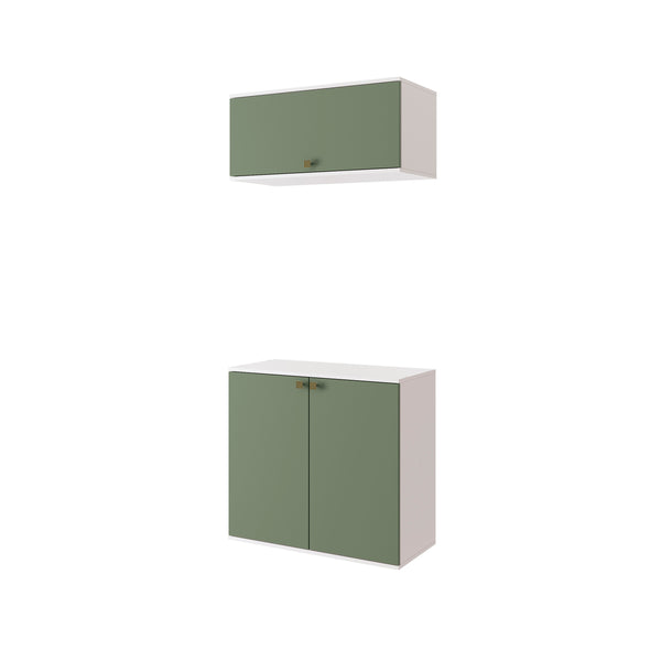 Vanitory Baño Kappesberg 80cm MDF Blanco y Verde