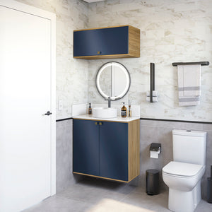 Vanitory Baño Kappesberg 80cm MDF Marrón y Azul
