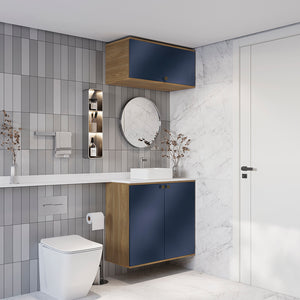 Vanitory Baño Kappesberg 80cm MDF Marrón y Azul