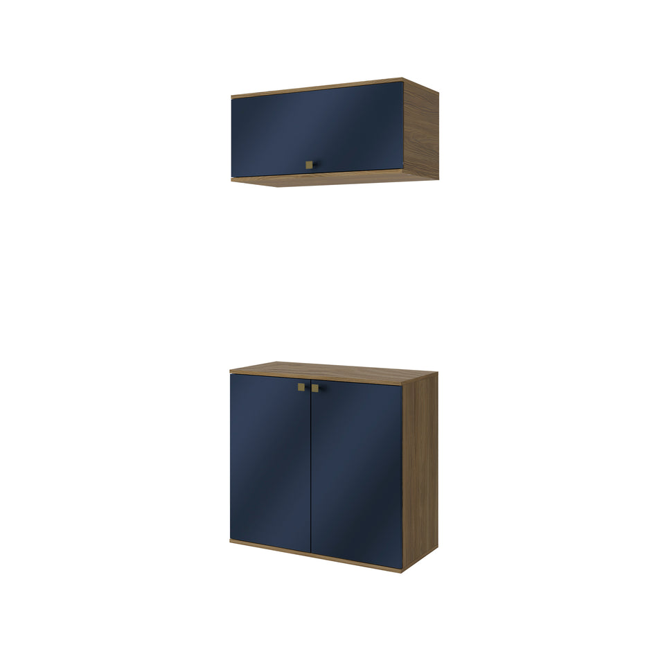 Vanitory Baño Kappesberg 80cm MDF Marrón y Azul