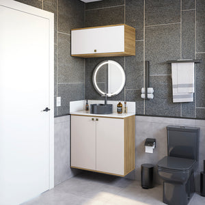 Vanitory Baño Kappesberg 80cm MDF Marrón y Blanco