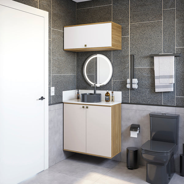 Vanitory Baño Kappesberg 80cm MDF Marrón y Blanco