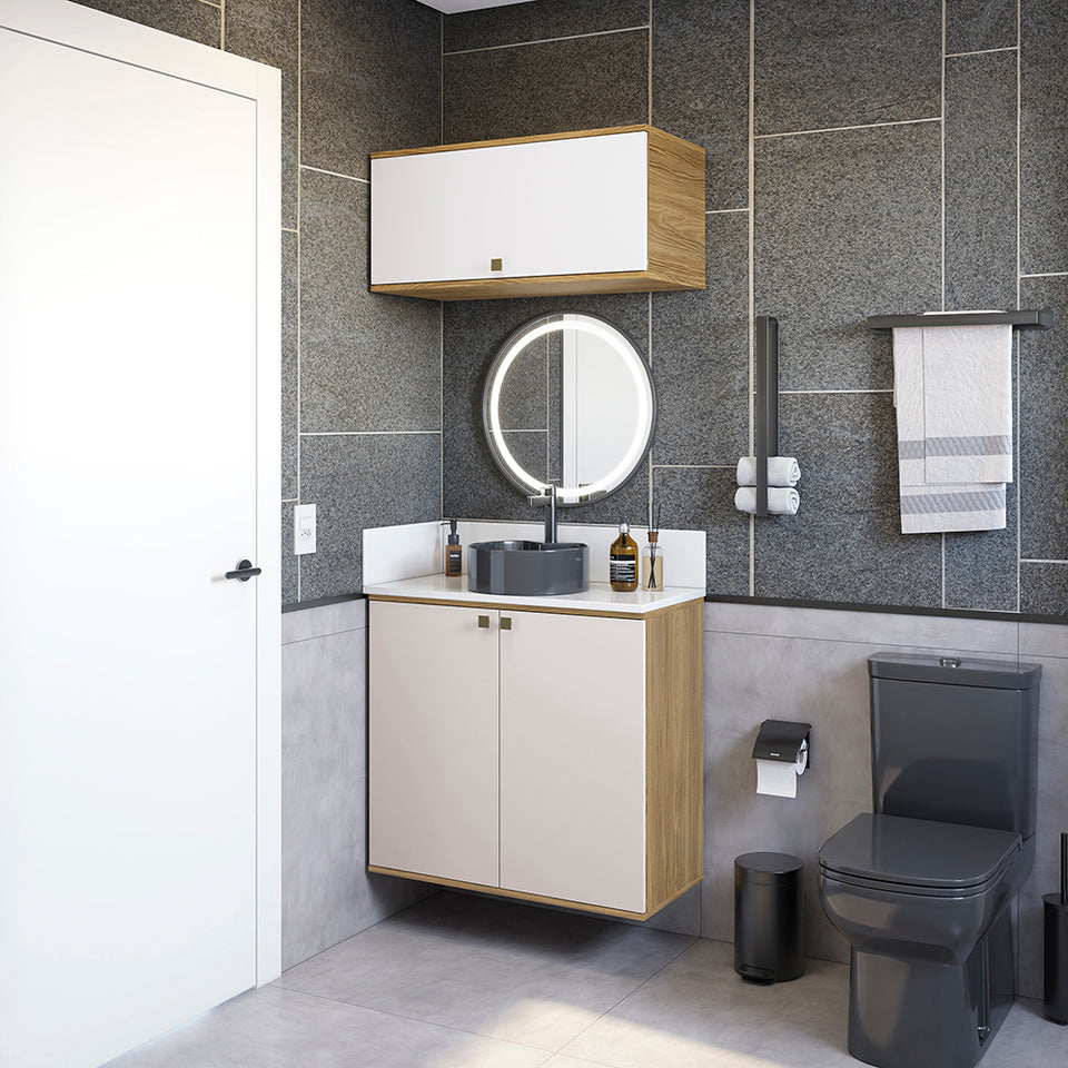 Vanitory Baño Kappesberg 80cm MDF Marrón y Blanco