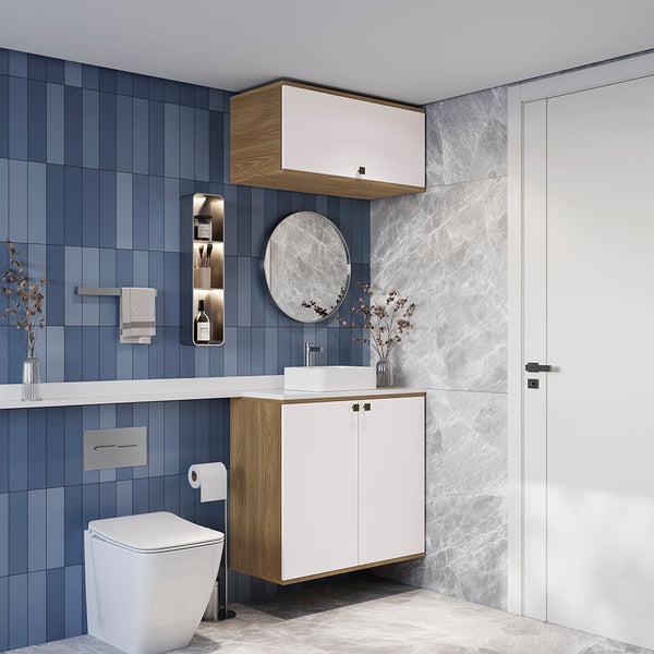 Vanitory Baño Kappesberg 80cm MDF Marrón y Blanco