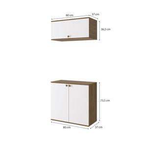 Vanitory Baño Kappesberg 80cm MDF Marrón y Blanco